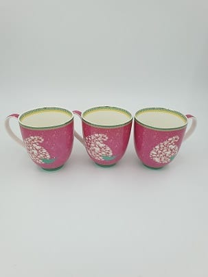 PINK COFFEE MUG, Unique Mug, Handmade, Coffee Cup, Tea Mugs 6 Pcs