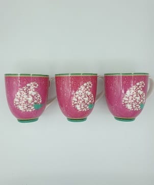 PINK COFFEE MUG, Unique Mug, Handmade, Coffee Cup, Tea Mugs 6 Pcs