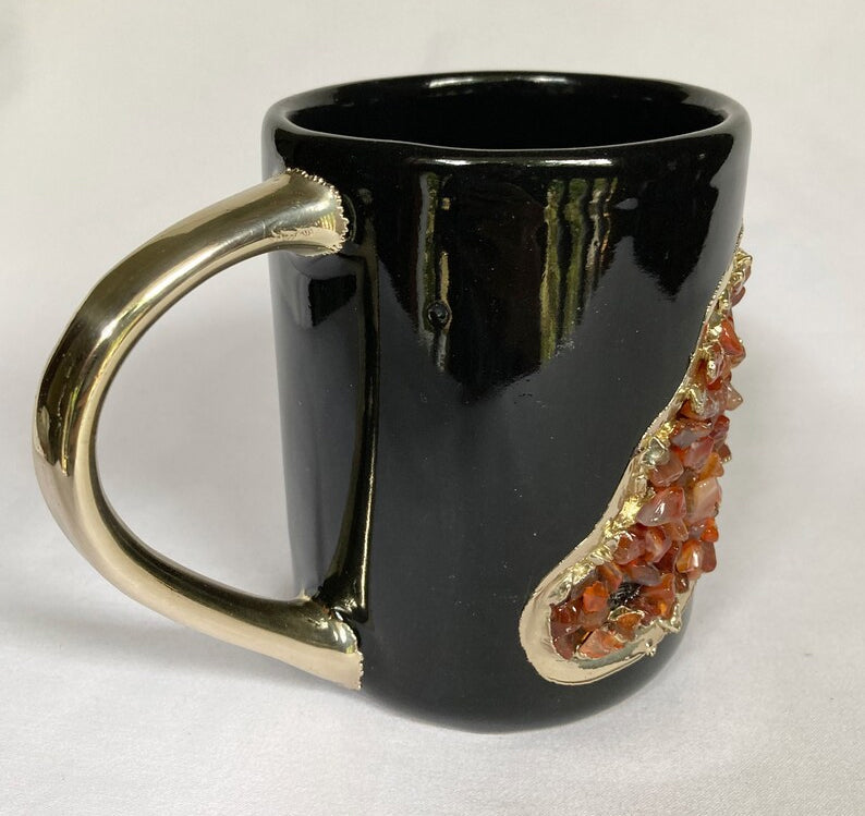 Wave - Set of 2 Black Ceramic Mugs