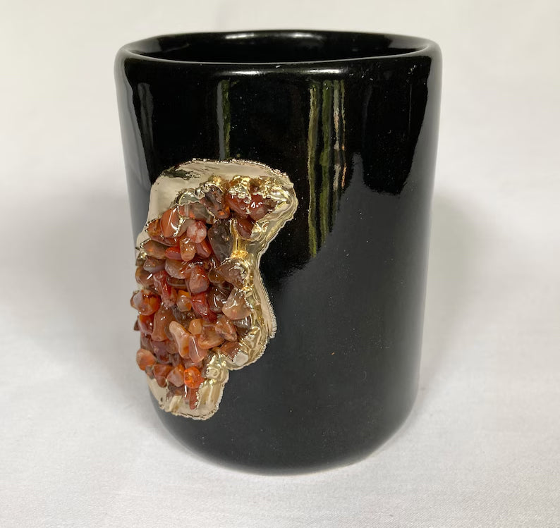 Wave - Set of 2 Black Ceramic Mugs