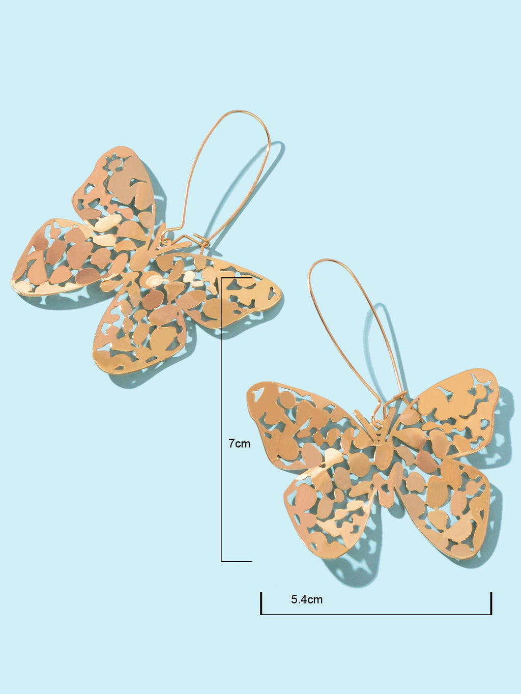 Statement Gold Hollow Butterfly Dangling Elements Earrings Designer Jewellery