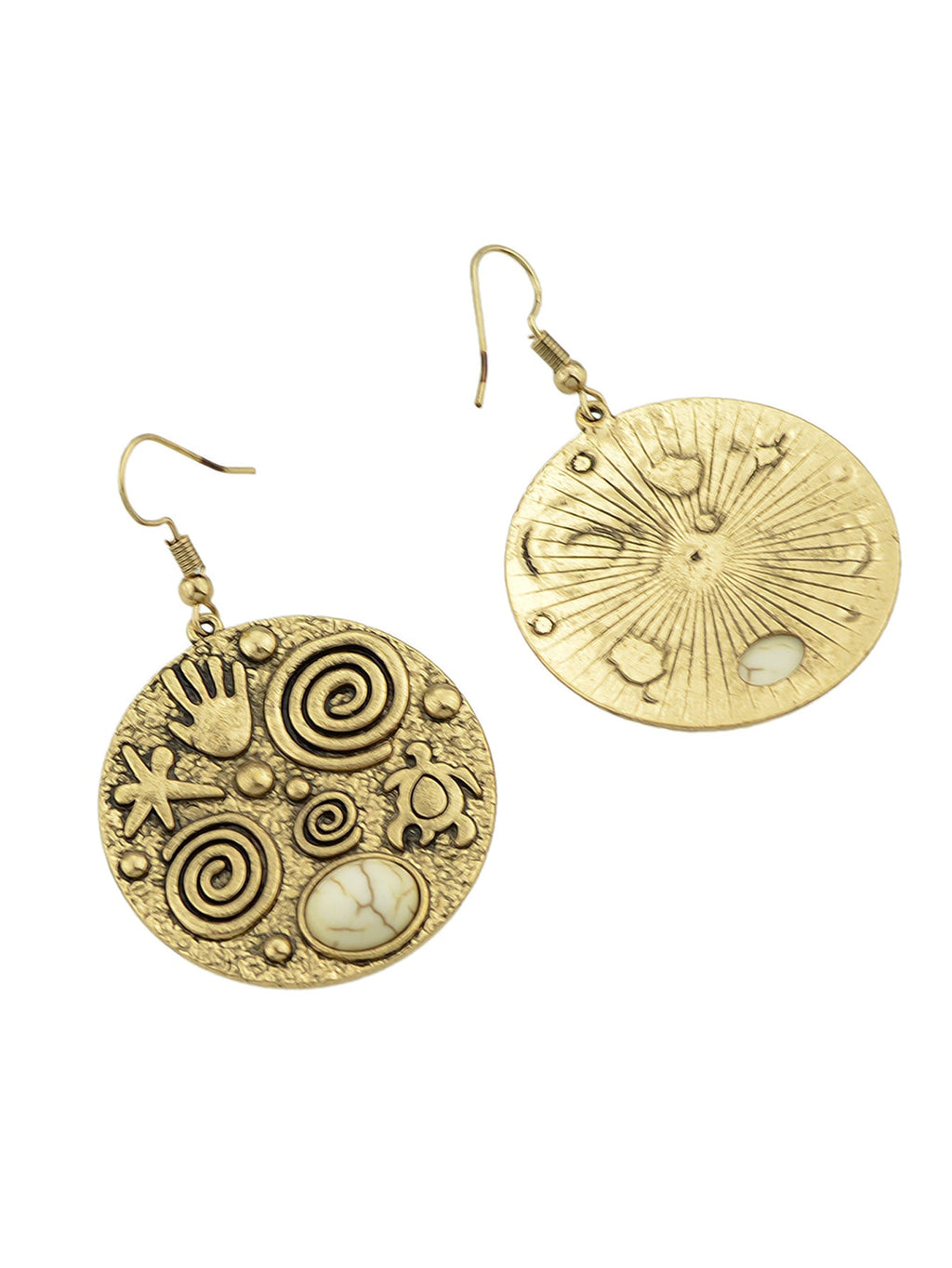 Turquoise Hand Turtle Starfish Round Earrings Designer Traditional Jewellery