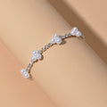 Luxurious Anniversary Wedding Jewellery Rhinestone Pearl Silver Chain Bracelets