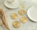 Ivy Brass Coasters – Set of 4 Brass Gold Round Drink Coasters