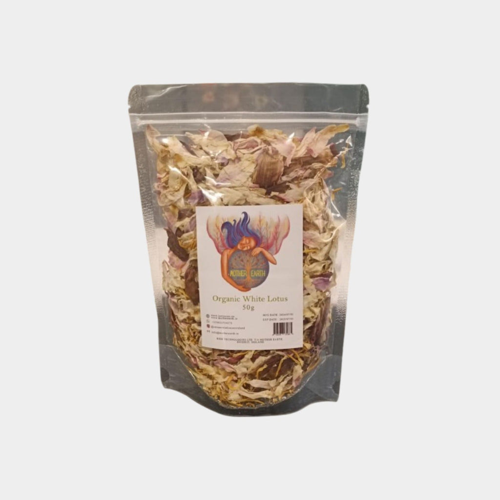 Mother Earth Organic White Lotus Full Flowers  (50g)