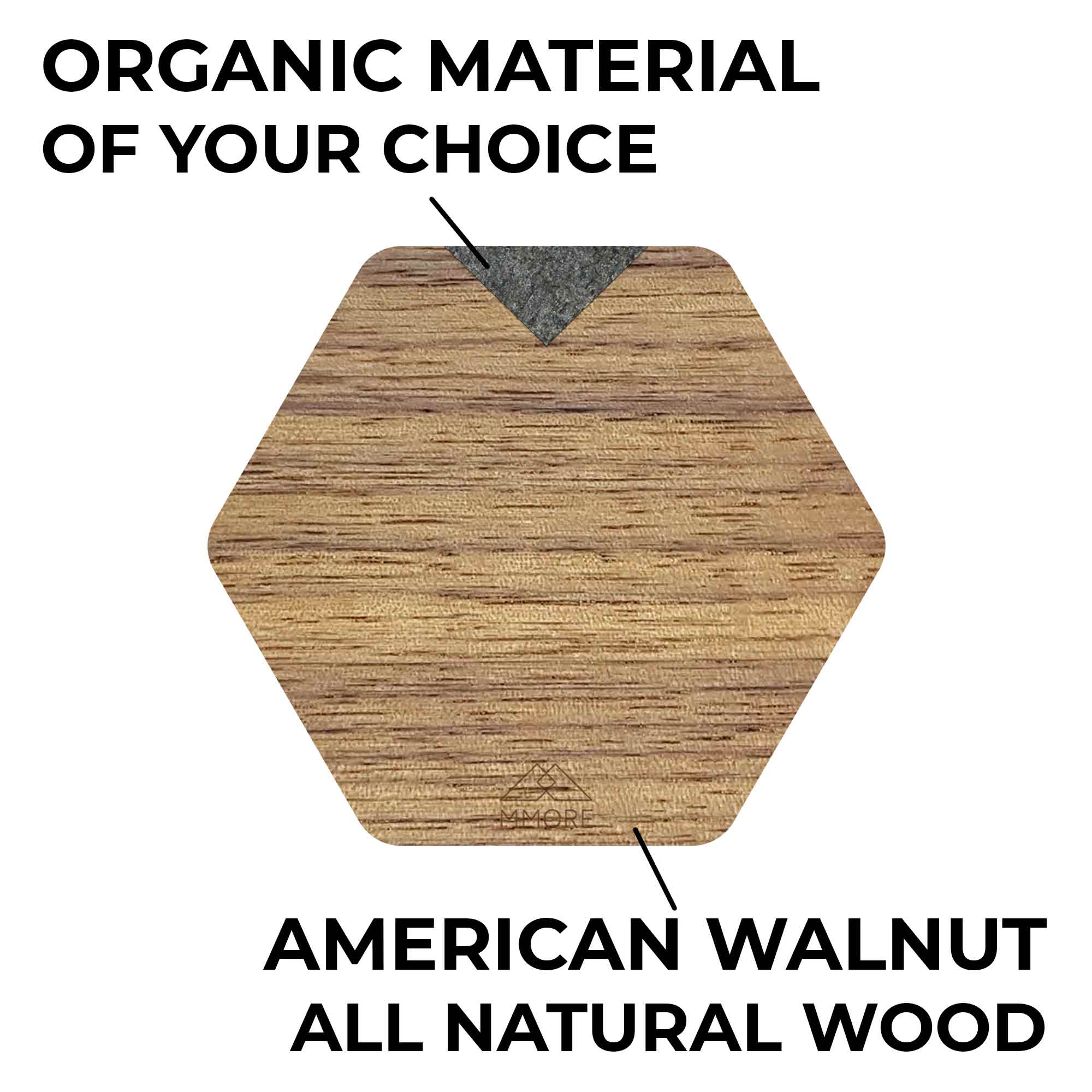 PERSONALIZED Wooden Coasters - American Walnut / Set of 4 Coasters
