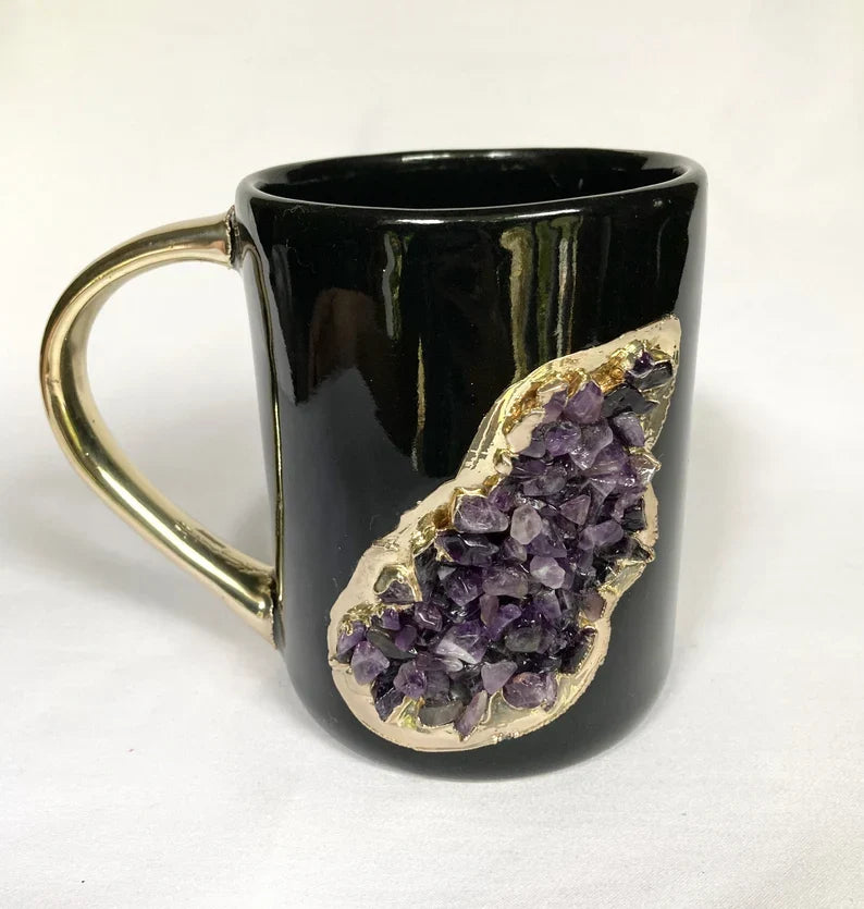 Wave - Set of 2 Black Ceramic Mugs