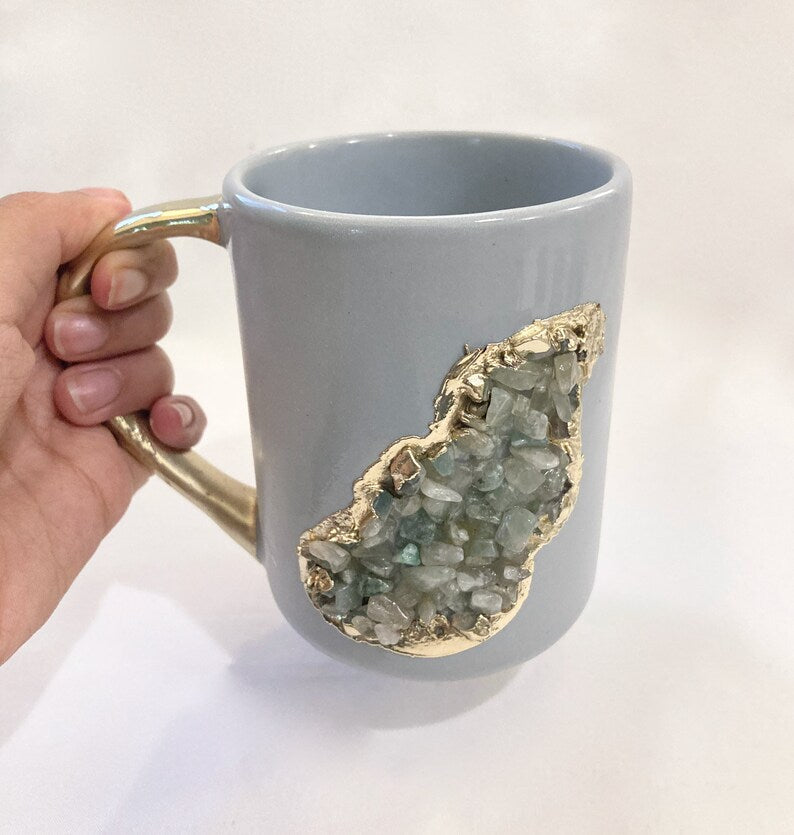 Wave - Set of 2 Grey Ceramic Mugs