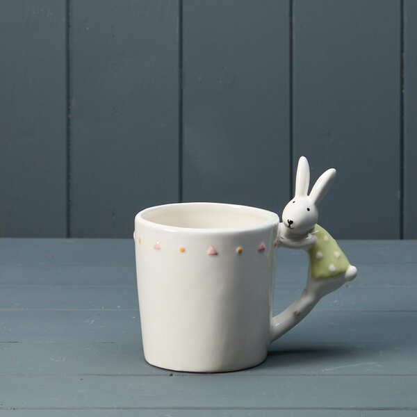 White Ceramic Rabbit Mugs