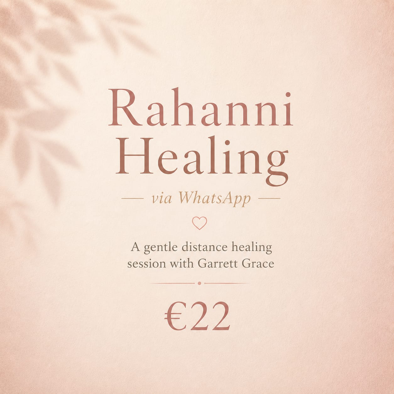 Rahanni Distance Healing Meditation with Garrett via WhatsApp
